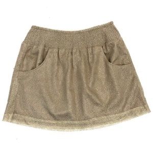 Gap Gold Metallic Mini Skirt